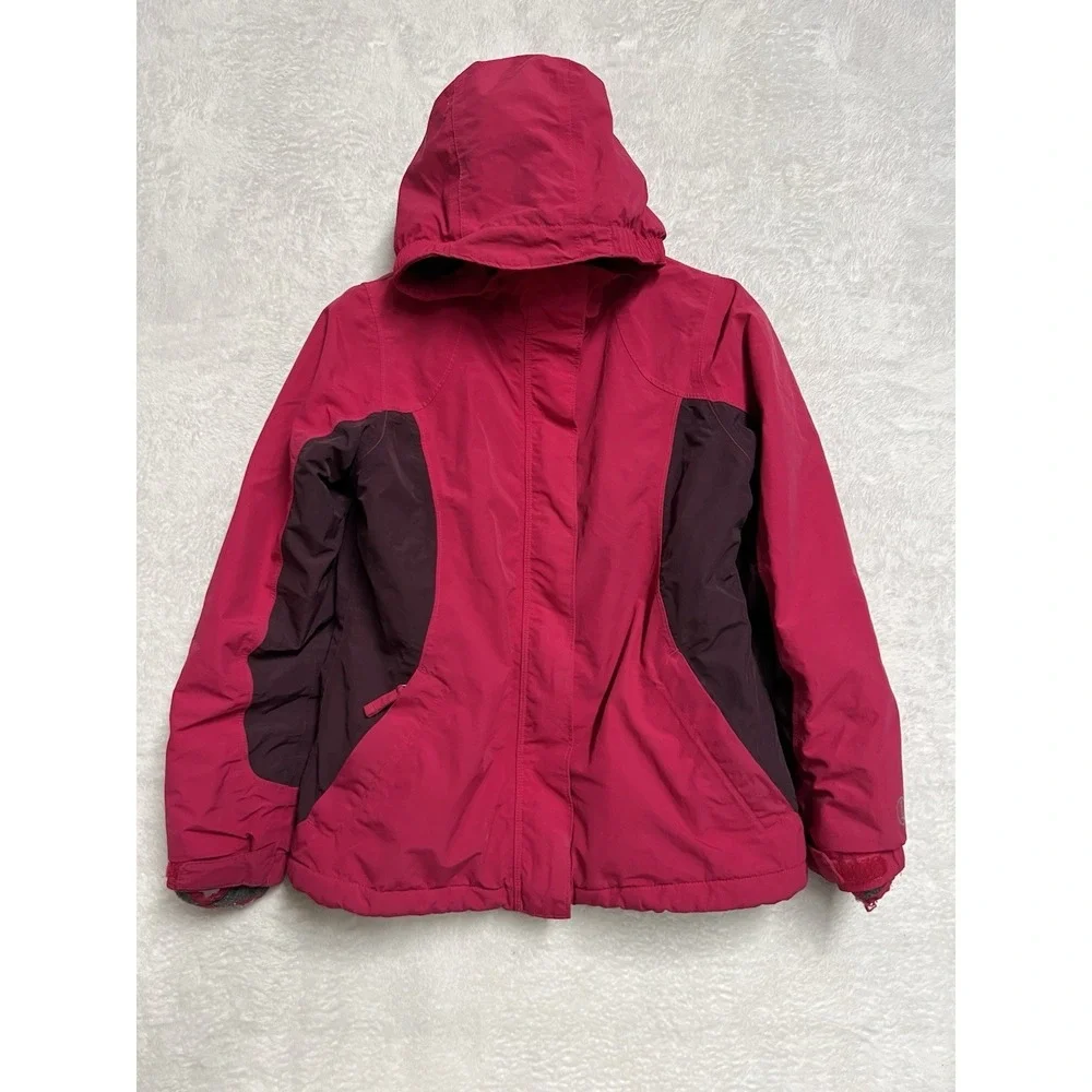 Lands' End Squall Girls M 10-12 Pink Hooded Fleece‎ Lined Winter Jacket